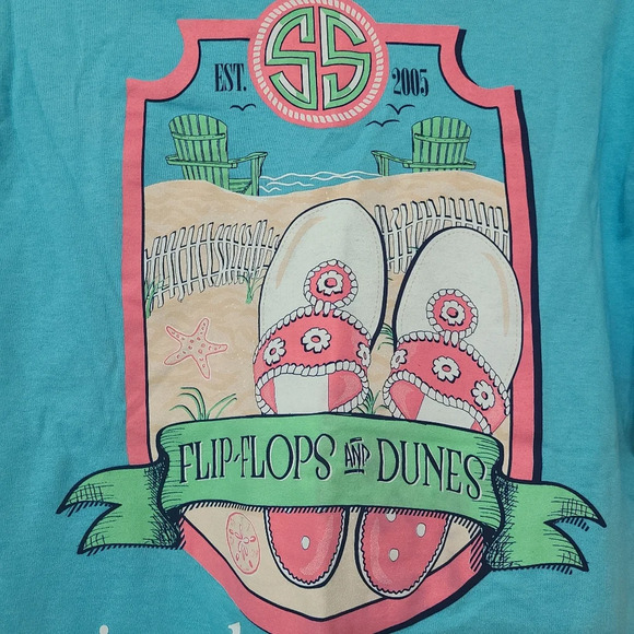 NWT Simply Southern Flip Flops and Dunes T-Shirt 100% Cotton Size Medium - Picture 4 of 6
